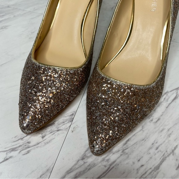 Marc Fisher Darreny Pointy Toe Gold Silver Glitter Pump 9 1/2 - Picture 9 of 13